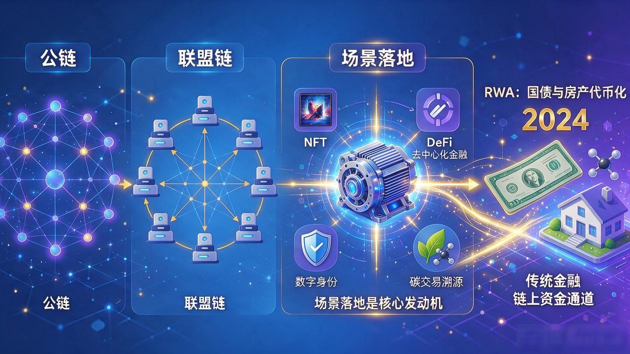 区块链发展方式_区块链公链联盟链场景驱动发展路径对比_2024区块链RWA资产代币化趋势分析